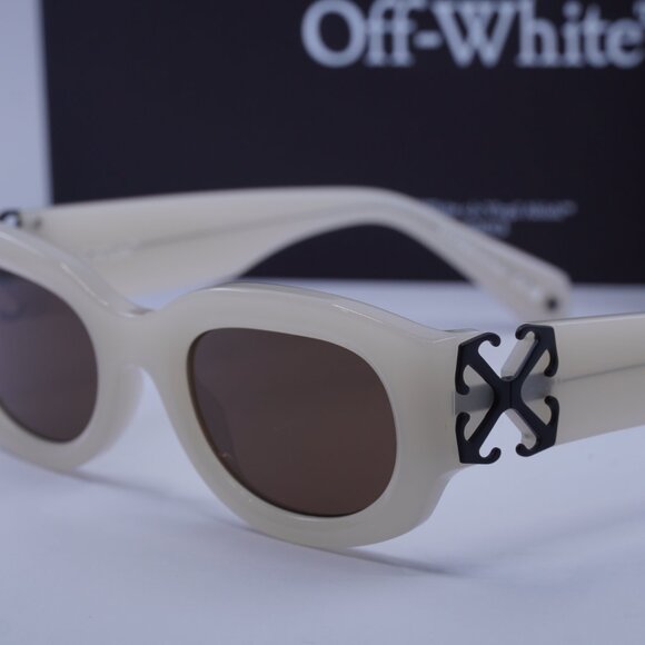 Off-White OERI14E PALMER 6164 Oval Sunglasses – Beige/Brown main image 7